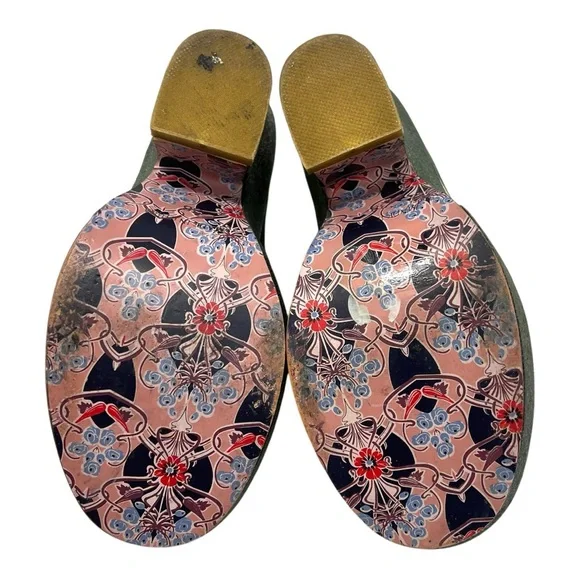 Irregular Choice Green Leather Gold Ricrac Slip On Platform Pumps Heels Women 38 - Picture 12 of 14